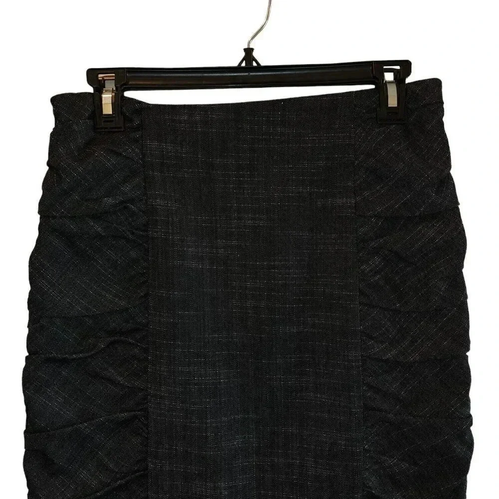 Anthropologie Cartonnier Pencil Skirt Business Womens Size 2 Gray Ruched Detail